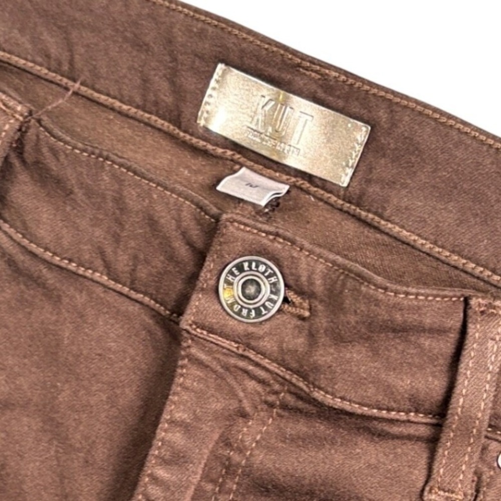 Kut from the Kloth Catherine Slim Boyfriend Jeans Women 10 Brown Stretch - Picture 4 of 10